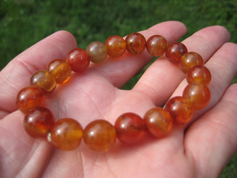 Natural Agate Carnelian Bead Bracelet Set A2664