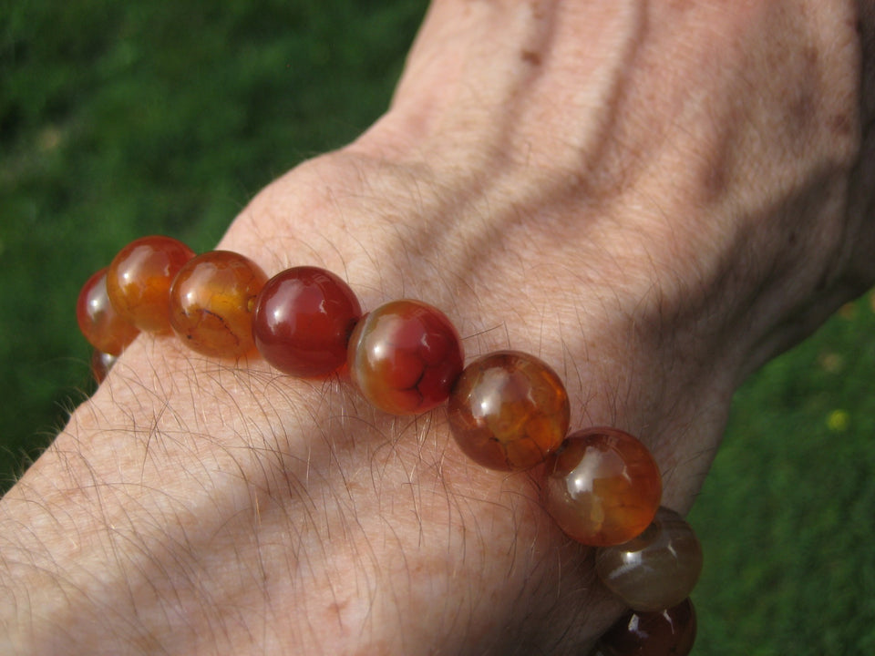 Natural Agate Carnelian Bead Bracelet Set A2664