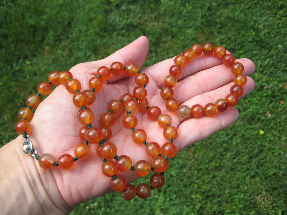 Natural Agate Carnelian Bead Bracelet Set A2664