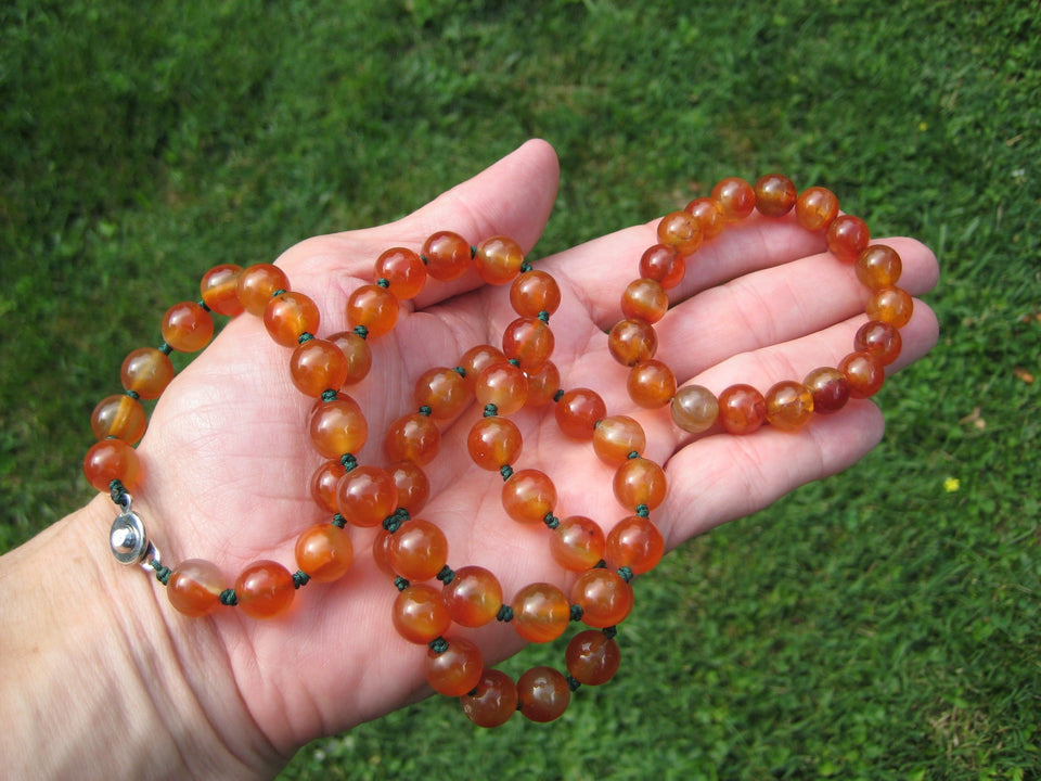 Natural Agate Carnelian Bead Bracelet Set A2664