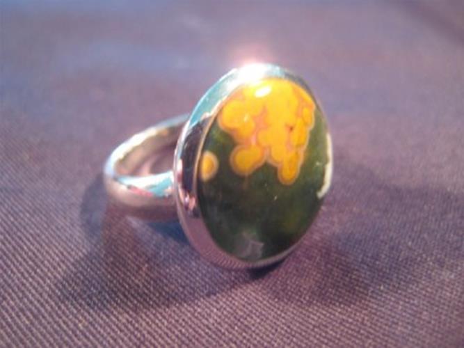 925 Silver Jasper crystal stone ring size 5.5 AN2733
