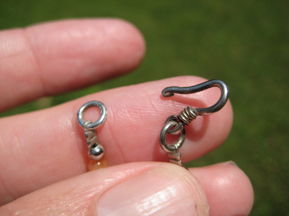 925 Silver Roman Glass Necklace antique beads 1000 YRS Old A62544