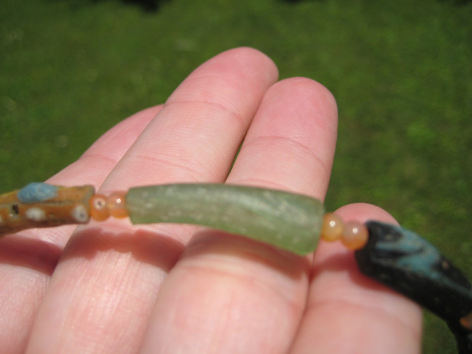 925 Silver Roman Glass Necklace antique beads 1000 YRS Old A62544