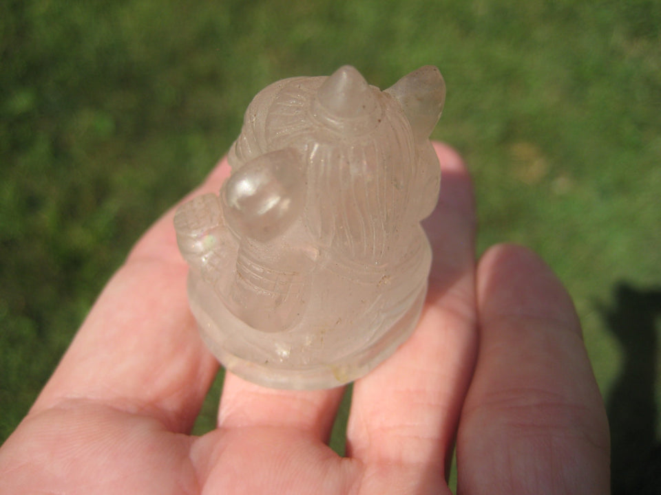 Natural Quartz Crystal Ganesh Ganesha Elephant God Statue A2855