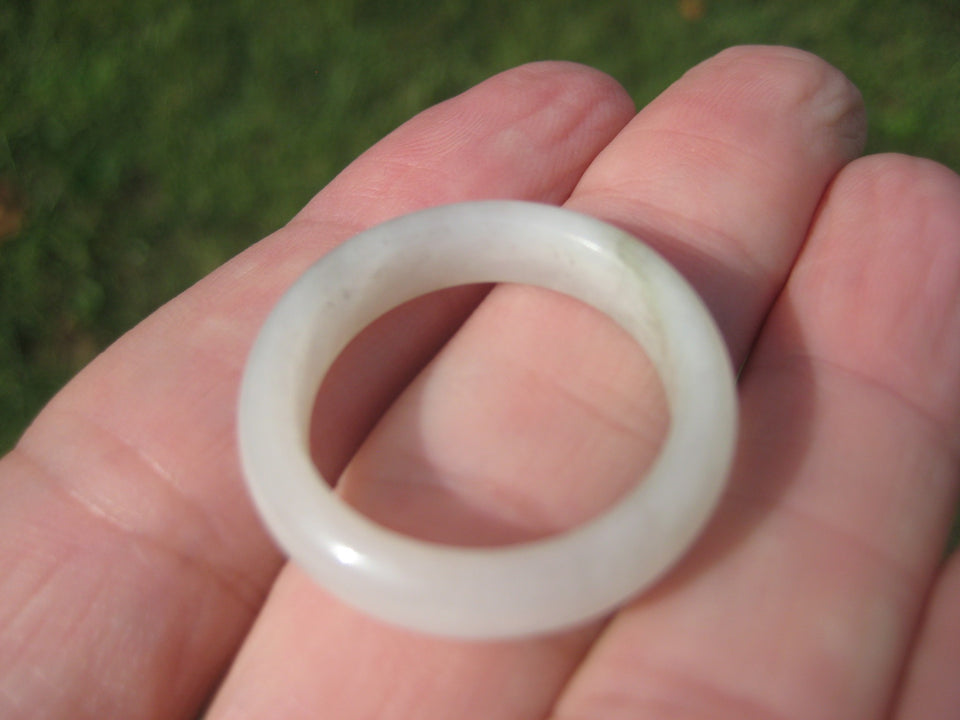 Large Natural Jadeite Jade Ring Northern Stone Mineral Size 10.5 US A5275