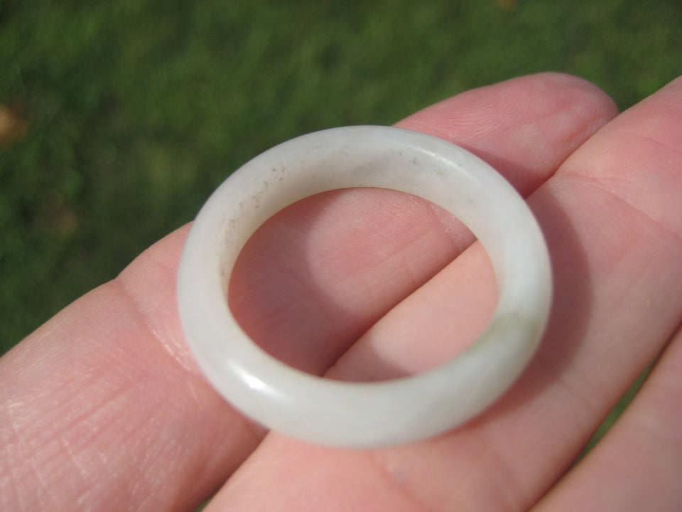 Large Natural Jadeite Jade Ring Northern Stone Mineral Size 10.5 US A5275