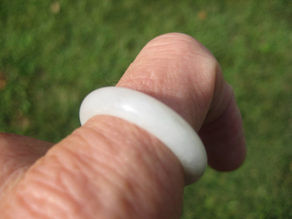 Large Natural Jadeite Jade Ring Northern Stone Mineral Size 10.5 US A5275