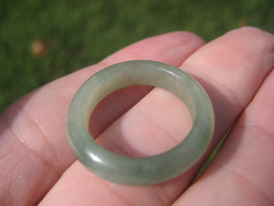 Natural Jadeite Jade Ring Northern Stone Mineral Size 8 US A5238