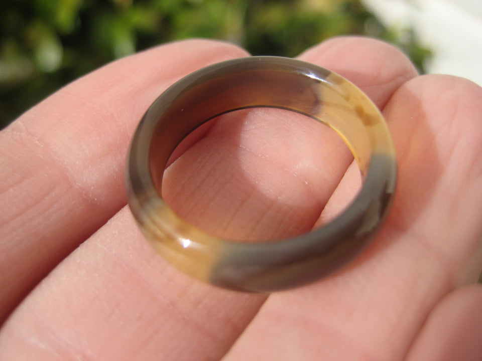 Natural Carnelian Agate ring Thailand jewelry stone art size 7 US A289