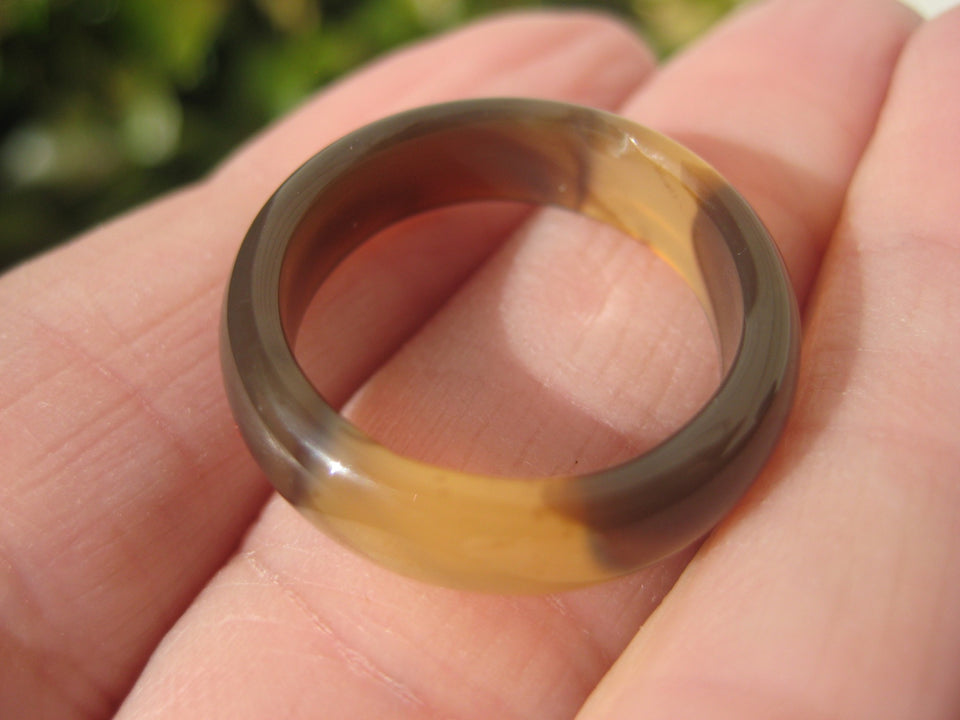 Natural Carnelian Agate ring Thailand jewelry stone art size 7 US A289