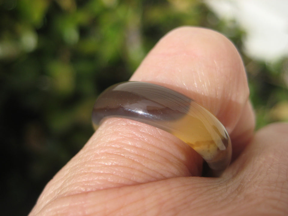 Natural Carnelian Agate ring Thailand jewelry stone art size 7 US A289