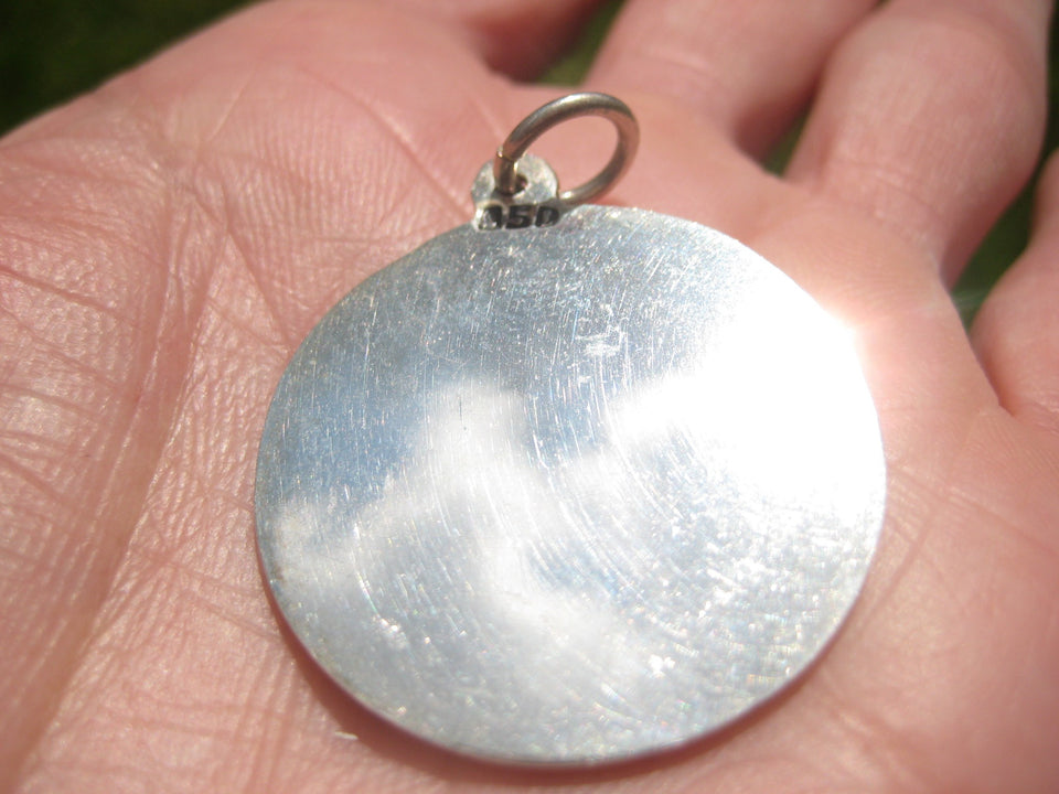 950 Silver Taxco Mexico quetzalcoatl Aztec Pendant A3365