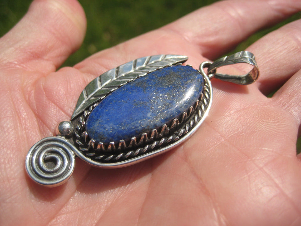 925 Silver Chile Lapis Lazul Lazuli pendant Taxco Mexico N4653
