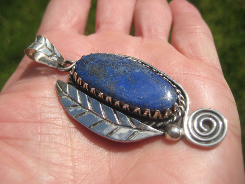 925 Silver Chile Lapis Lazul Lazuli pendant Taxco Mexico N4653