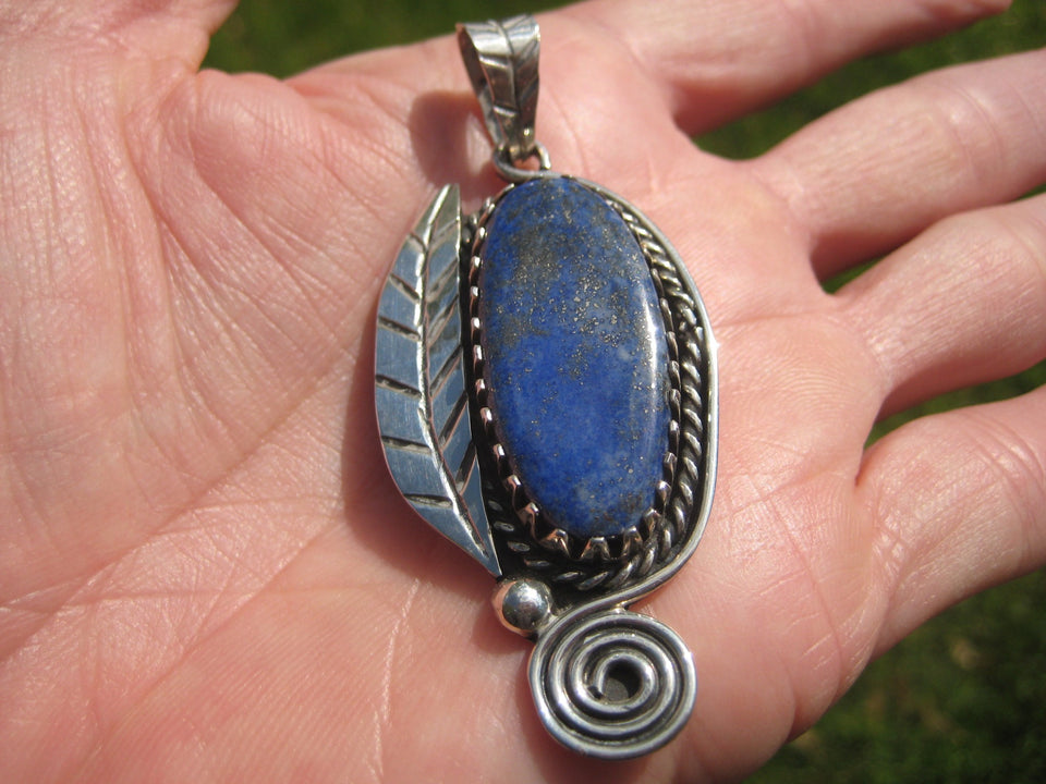 925 Silver Chile Lapis Lazul Lazuli pendant Taxco Mexico N4653
