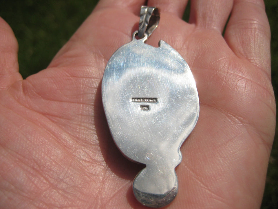 925 Silver Chile Lapis Lazul Lazuli pendant Taxco Mexico N4653