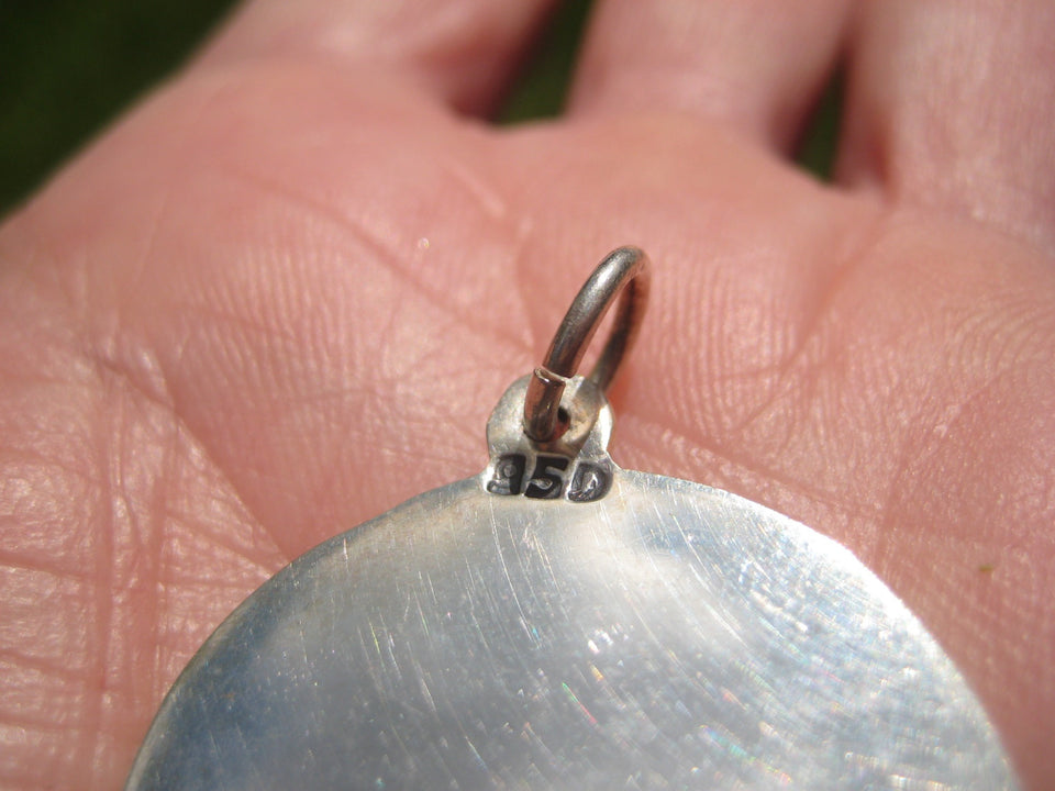 950 Silver Taxco Mexico quetzalcoatl Aztec Pendant A3365