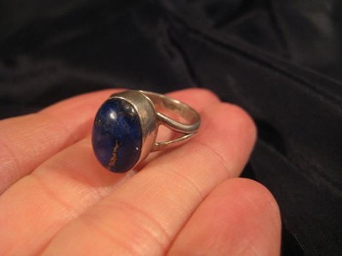 925 Silver Lapis Lazul Lazlui stone ring size 7 Nepal  N2855