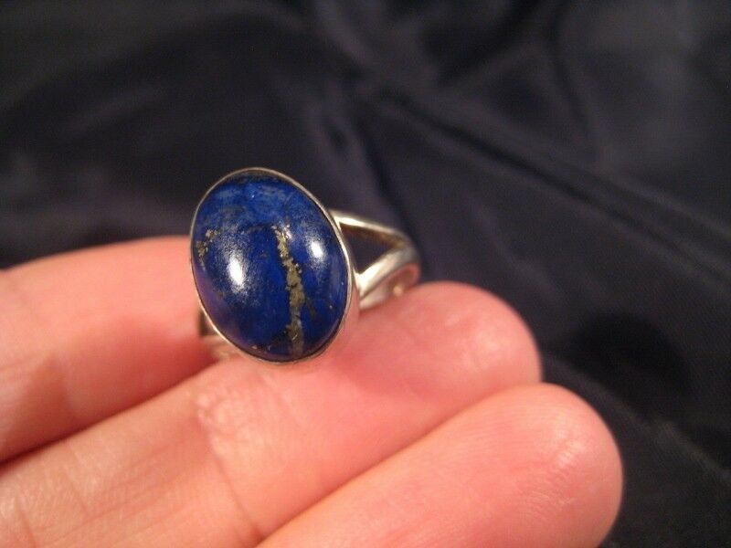 925 Silver Lapis Lazul Lazlui stone ring size 7 Nepal  N2855