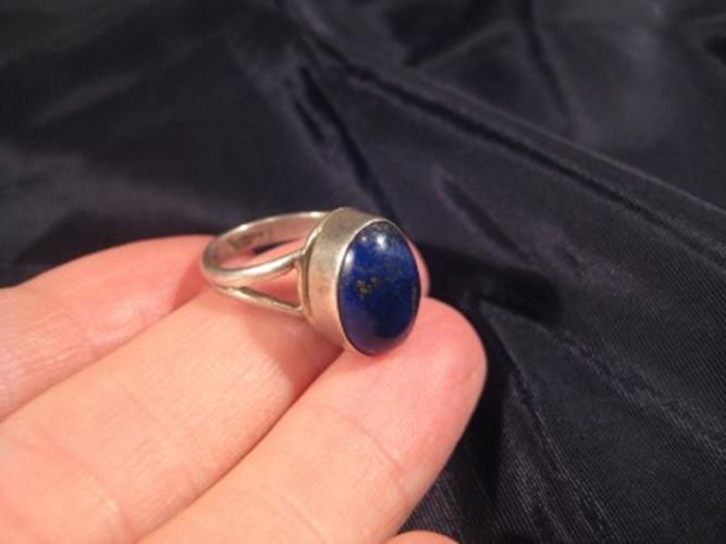 925 Silver Lapis Lazul Lazlui stone ring size 7 Nepal  N2855