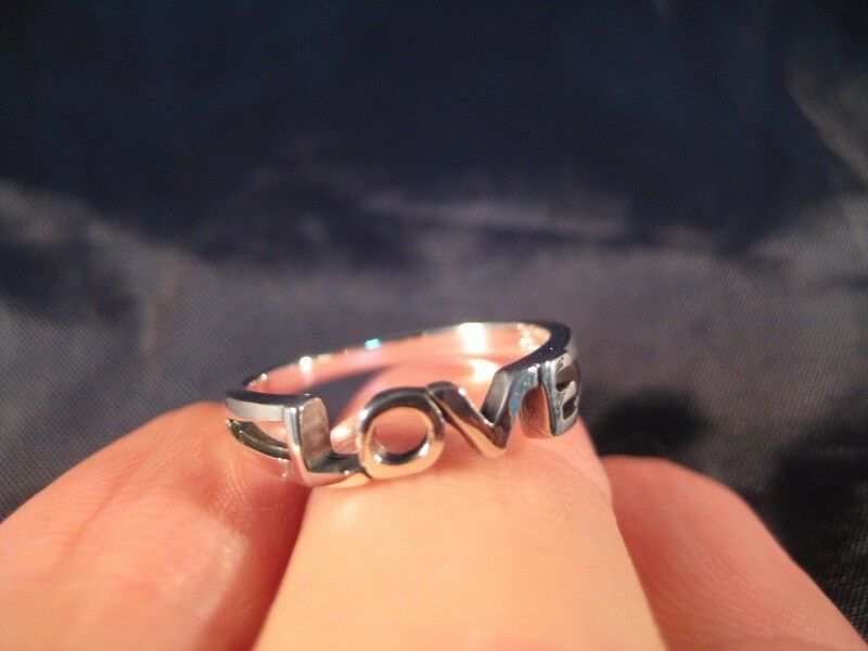925 Silver Love ring band jewelry sweetheart engagement size selectable AN253