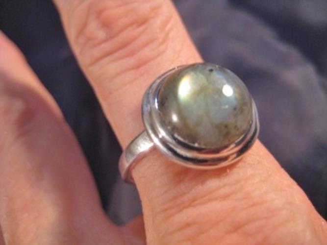 925 Silver Labradorite stone Ring Jewelry Size 8.75 AN2867