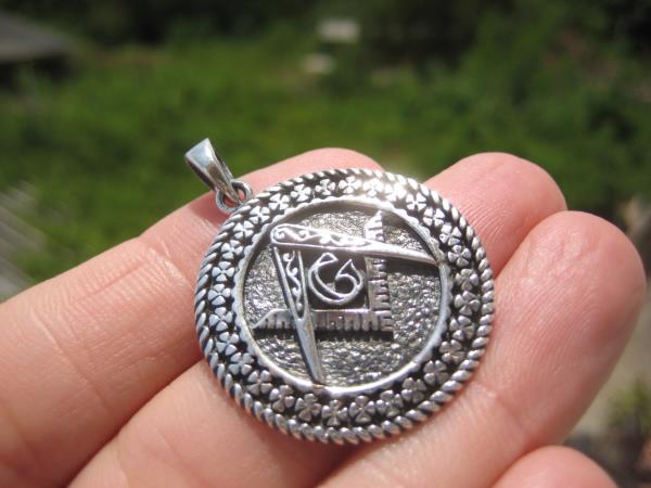 925 Silver Free Mason Masonic Pendant Necklace Thailand A12