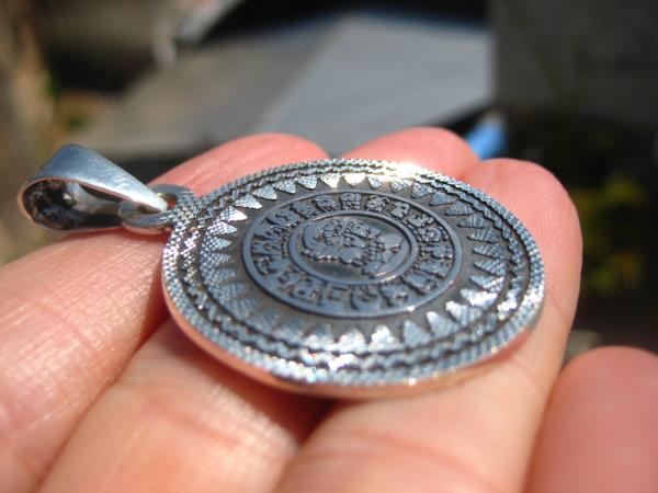 925 Silver Mayan Calendar Taxco mexico A8367