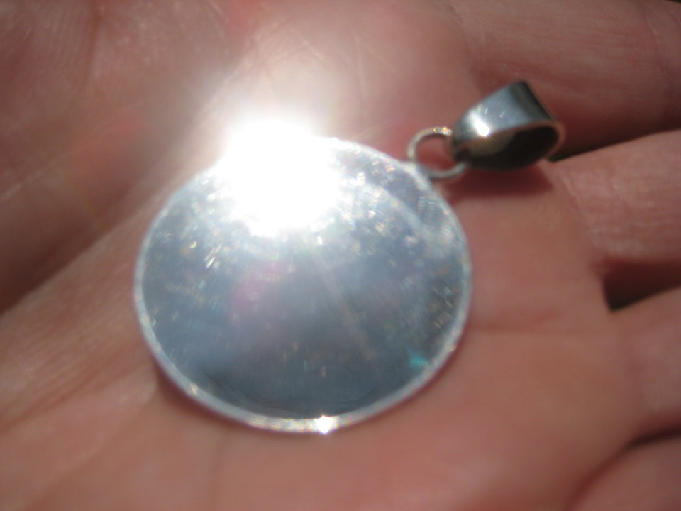925 Silver Mayan Calendar Synthetic Opal Pendant Taxco Mexico A2849