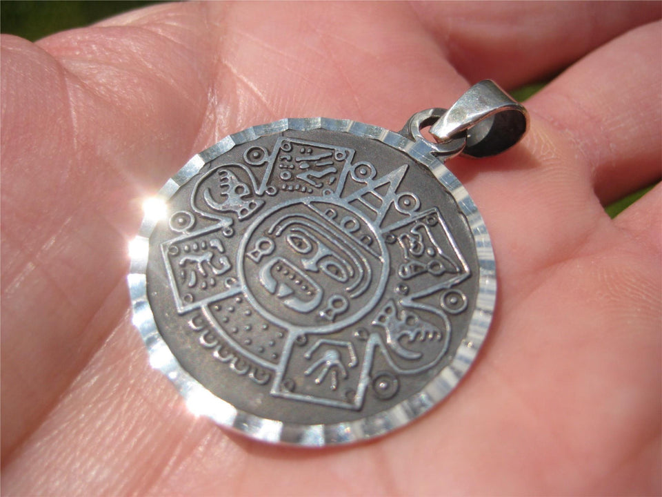925  Silver Aztec Pendant Wind God Ehecatl Taxco Mexico A96455