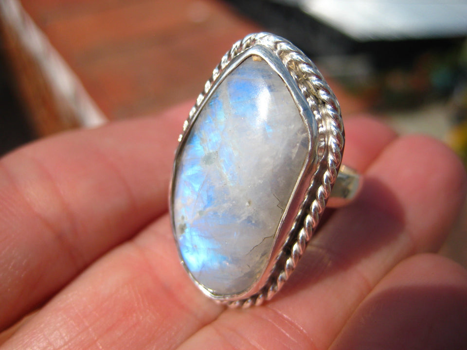 925 Silver Moonstone Ring Taxco Mexico A8298