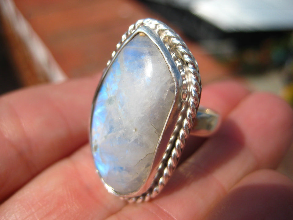925 Silver Moonstone Ring Taxco Mexico A8298