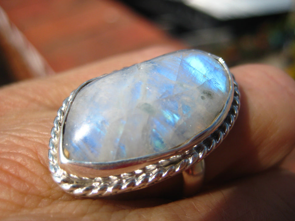 925 Silver Moonstone Ring Taxco Mexico A8298