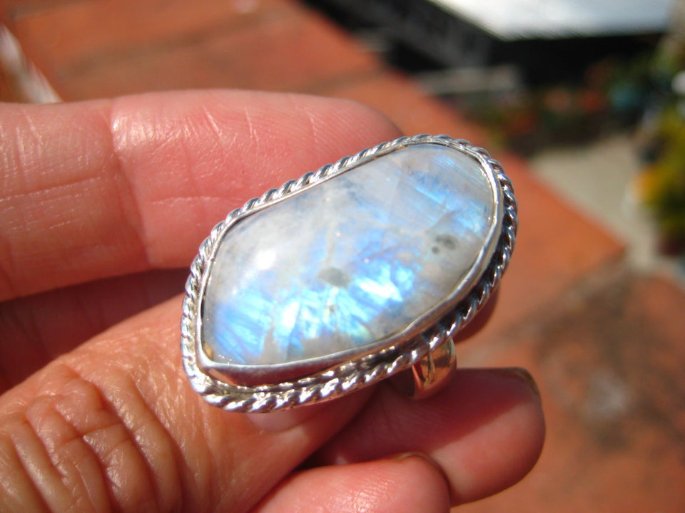 925 Silver Moonstone Ring Taxco Mexico A8298
