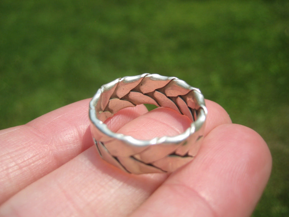 925 Silver Band Ring Taxco Mexico Size 7.75 A6399