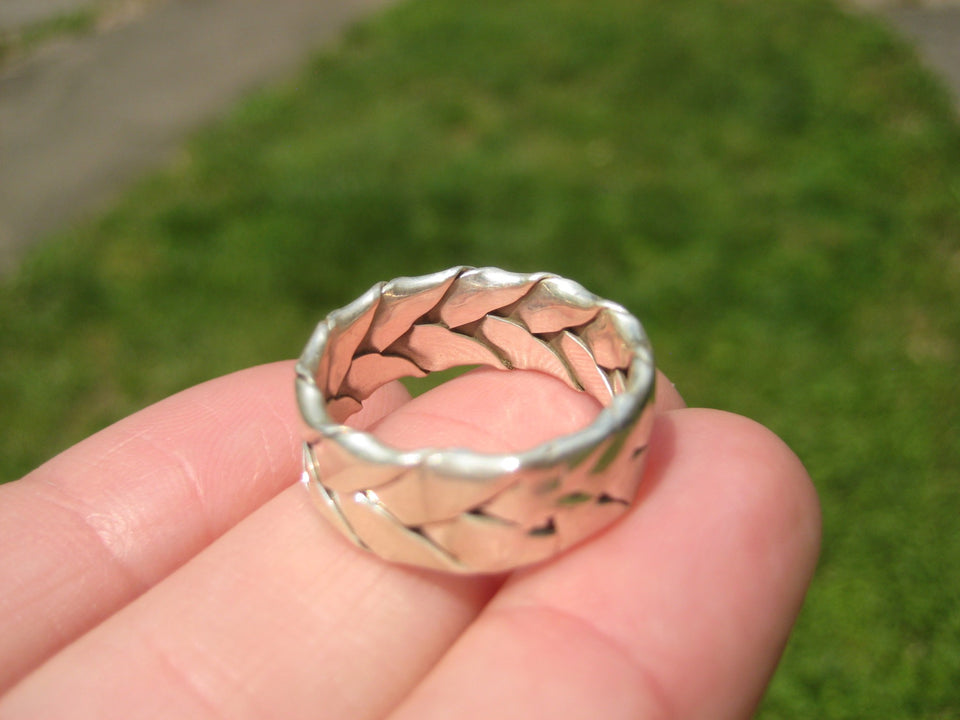 925 Silver Band Ring Taxco Mexico Size 7.75 A6399