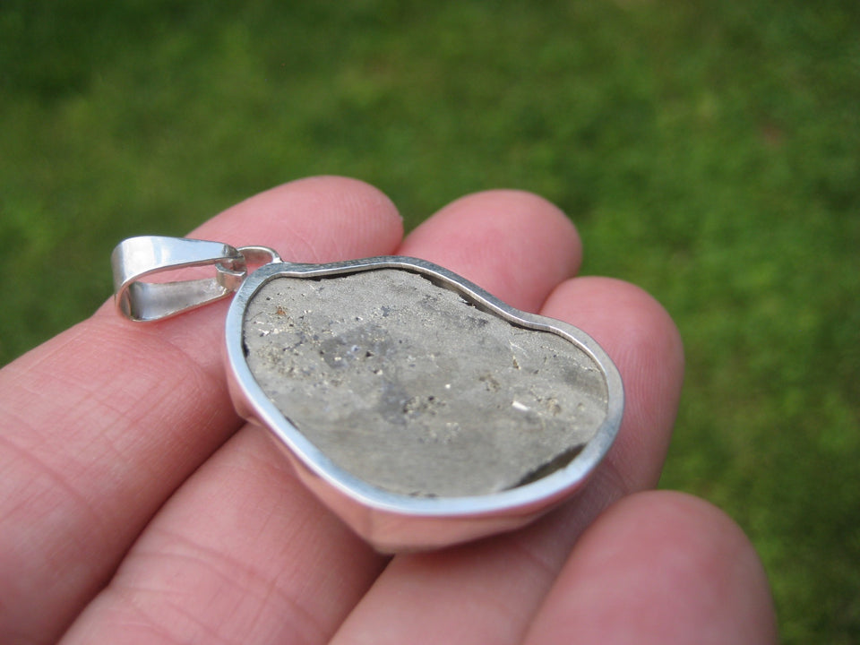 925 Silver Pyrite mineral Stone Pendant Taxco Mexico A27643
