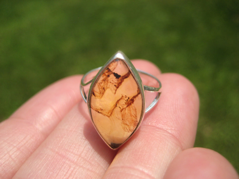 925 Silver Chiapas Amber Ring Taxco Mexico A2837