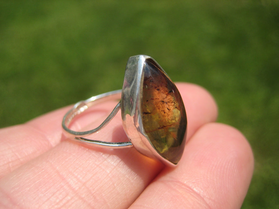 925 Silver Chiapas Amber Ring Taxco Mexico A2837