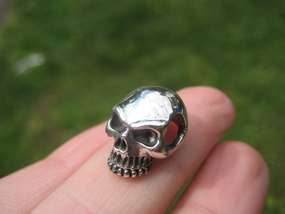 925 Silver Skull Pendant Necklace Thailand Jewelry Art A2845