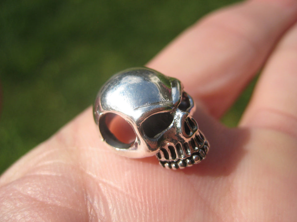 925 Silver Skull Pendant Necklace Thailand Jewelry Art A2845