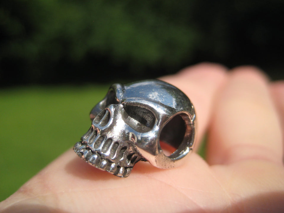 925 Silver Skull Pendant Necklace Thailand Jewelry Art A2845