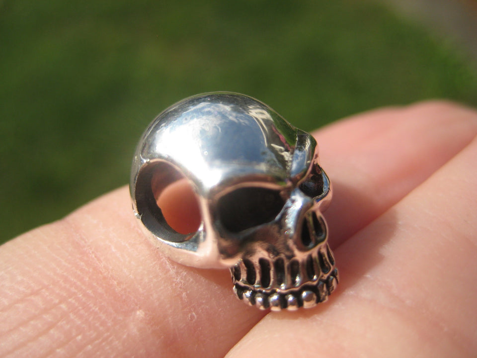 925 Silver Skull Pendant Necklace Thailand Jewelry Art A2845