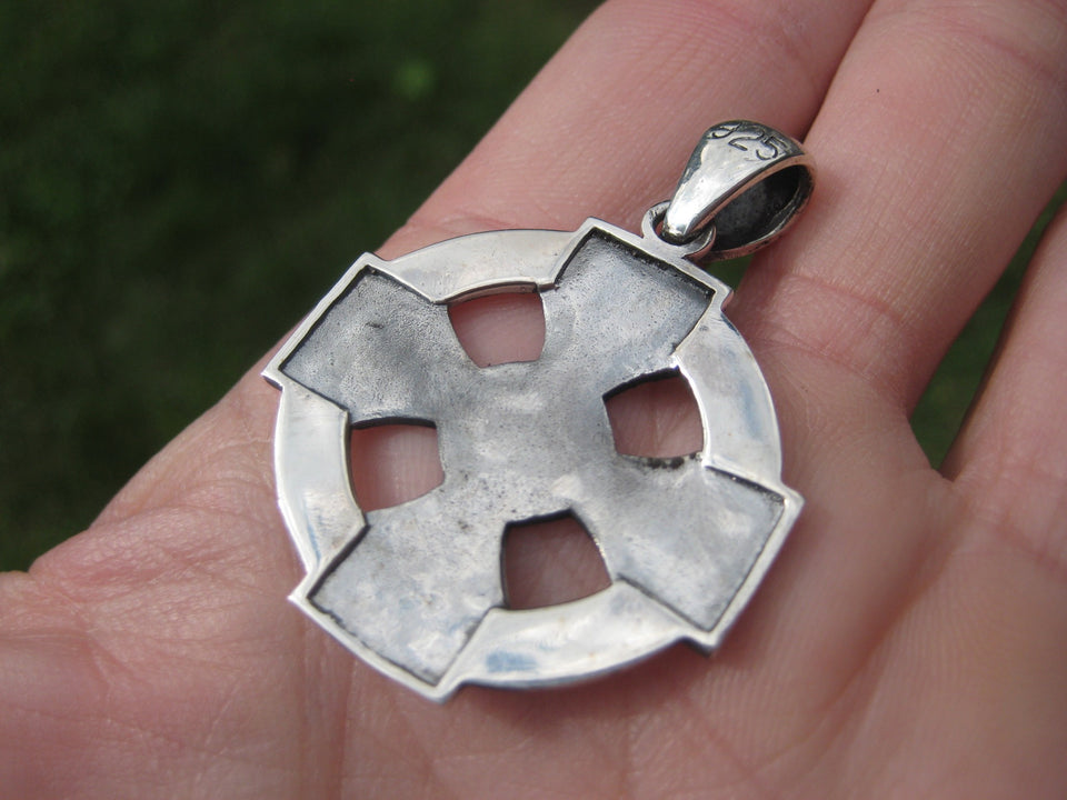 925 Silver Knights Templar Cross Celtic Cross Star Pendant Necklace A3844