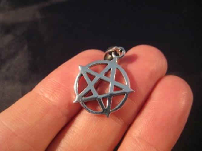 925 sterling silver wicca pentagram pendant necklace jewelry art N27555