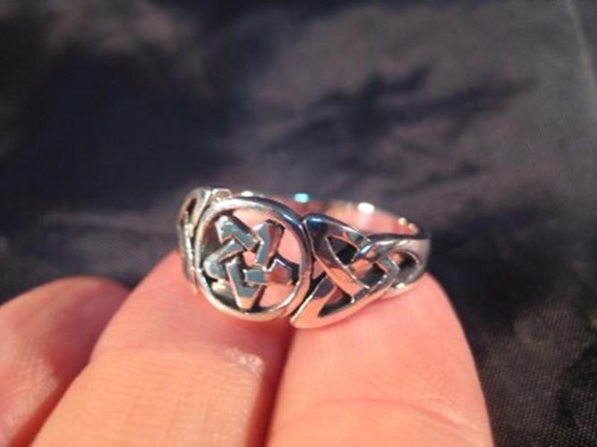925 sterling silver pentagram wicca ring celtic style A37855