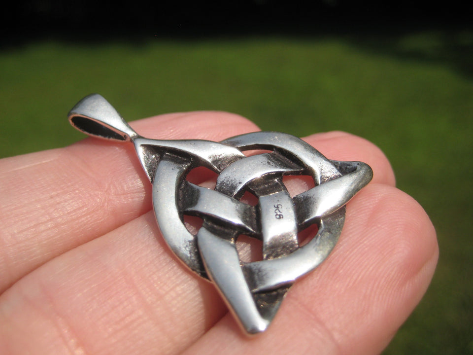 925 Silver Viking Norse Valknut Triquetra  Pendant Necklace A13