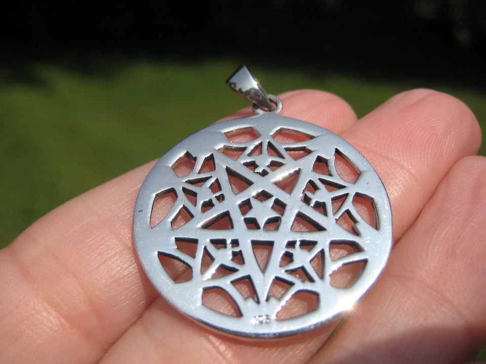 925 silver Inverted Pentagram Pendant Necklace Thailand Jewelry A427