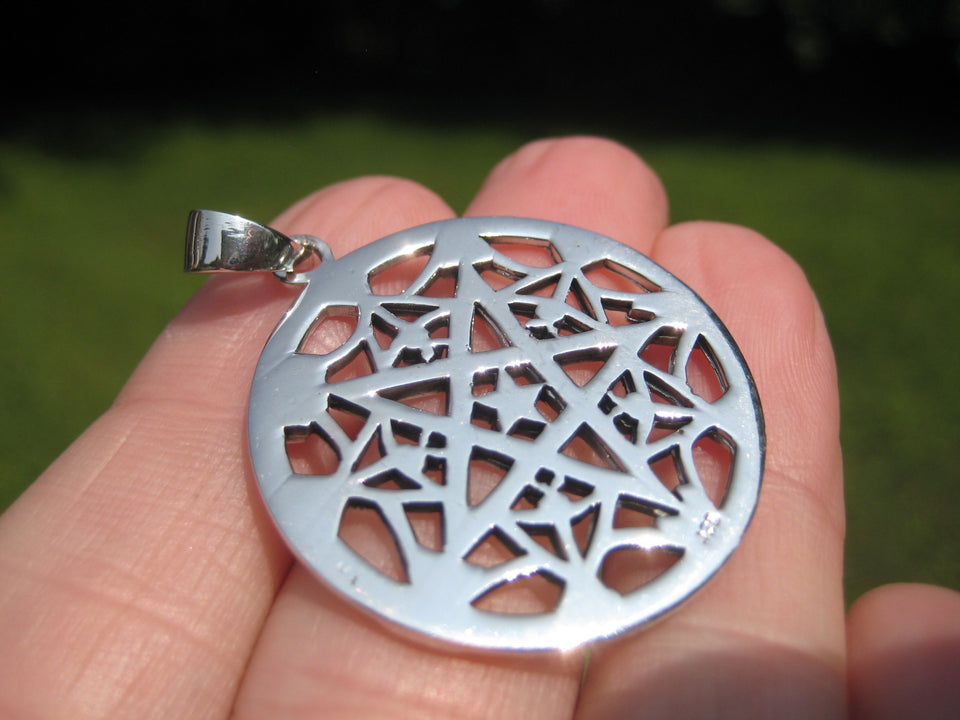 925 silver Inverted Pentagram Pendant Necklace Thailand Jewelry A427