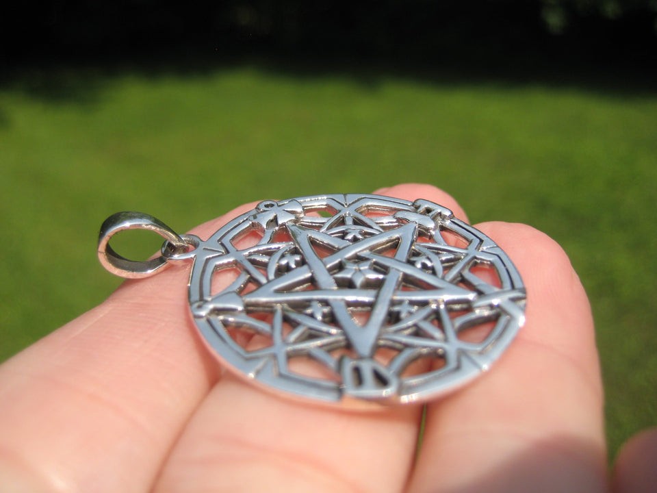925 silver Inverted Pentagram Pendant Necklace Thailand Jewelry A427